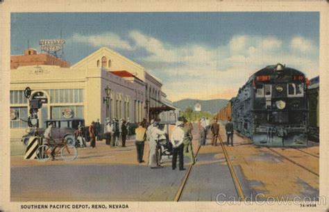 southern pacific depot reno nv postcard
