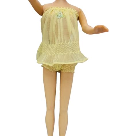 Barbie Toys Vintage Barbie 973 Sweet Dreams Sheer Yellow Nightie Panties Lingerie Poshmark