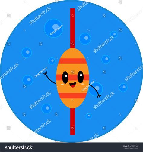 Float Cute Cartoon Character Smile Black Stock Vector Royalty Free