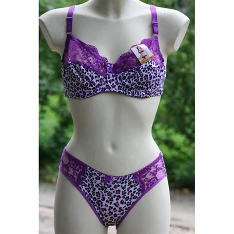 Ensemble lingerie soutien gorge 105D culotte Léopard Achat Vente ensemble de lingerie