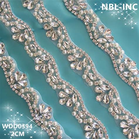 10 Yards Wholesale Hand Sewing Bridal Beaded Silver Crystal