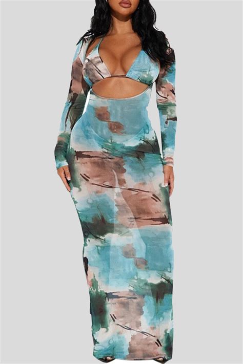 Wholesale Graphics Print Backless Sleeveless Bra And Mini Shorts Bikini Sets Cover Up Long