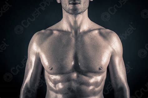 Naked Man Torso Against Black Background Stock Photo Crushpixel