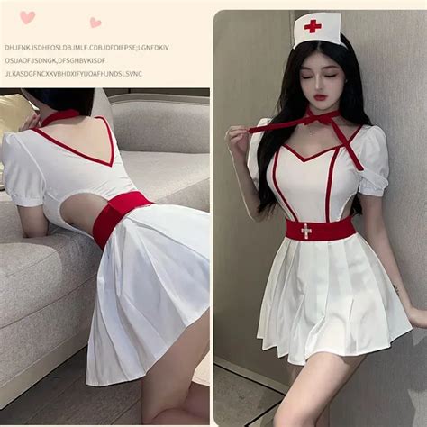 Uniforme Dinfirmière Sexy Entrejambe Ouvert Cosplay Lingerie