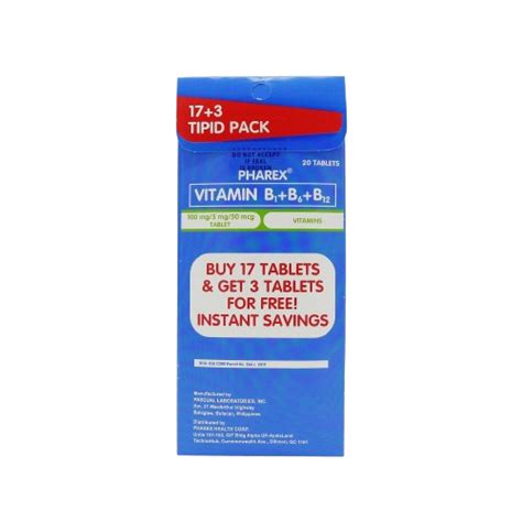 pharex vitamin  complex vitamin  vitamin  vitamin  mg