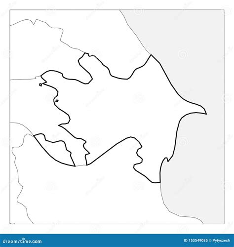 Azerbaijan Map, Black And White Detailed Outline Regions Of The Country