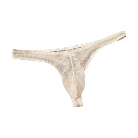 Gxdcog Lingerie Men Sexy Semi Sheer Soft Comfy Thongs Breathable Mesh Panties Male Underpants