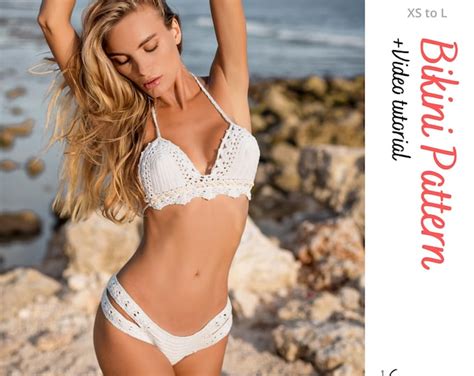 Crochet Bikini PDF Pattern With Hidden Elastic Boho Handmade Top With Shells For Summer Vacation