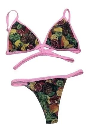 Bikini Estampada Con Tiras Cruzadas Y Less Bianca 2100 6