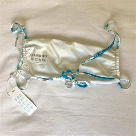 Women S White And Blue Bikini And Tankini Tops Depop