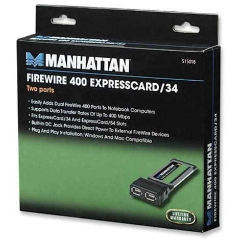 Scheda ExpressCard/34 2 porte FireWire 400 - MANHATTAN - I-CARD EXC-1394A