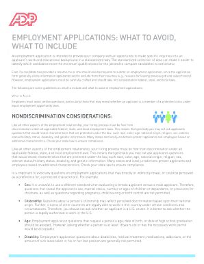 Fillable Online Employment Applications What To Avoid Fax Email Print