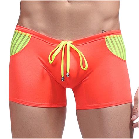 Lsljs Sexy Swimwear Men S Swim Turnks Low Rise Drawstring Swim Briefs Square Cut Bathing Suits