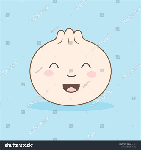 Dumpling Cute Character Vector Illustration Stock Vector Royalty Free