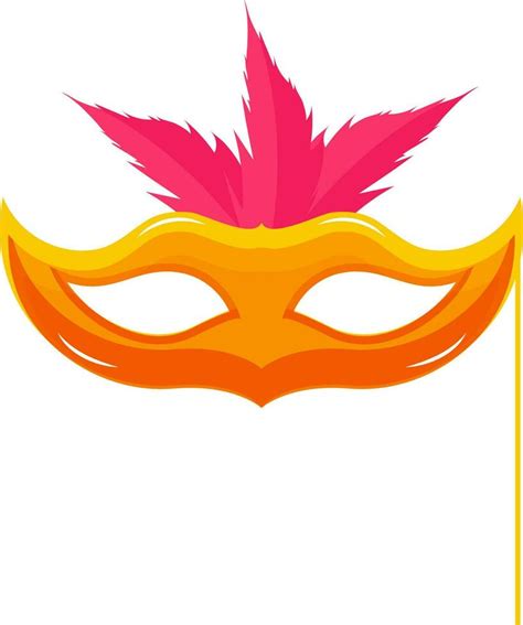 Shiny stick mask decorated with pink feathers. 24287505 Vector Art at ...