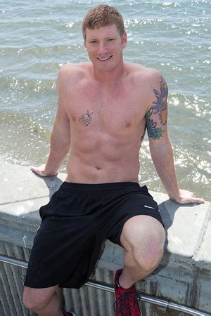 Tattooed Blonde Guy Posing Naked Demonstrating His Stron XXX Dessert