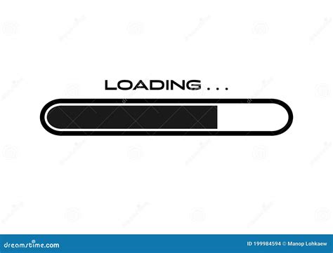 Black And White Progress Loading Bar Vector Illustration Stock Vector