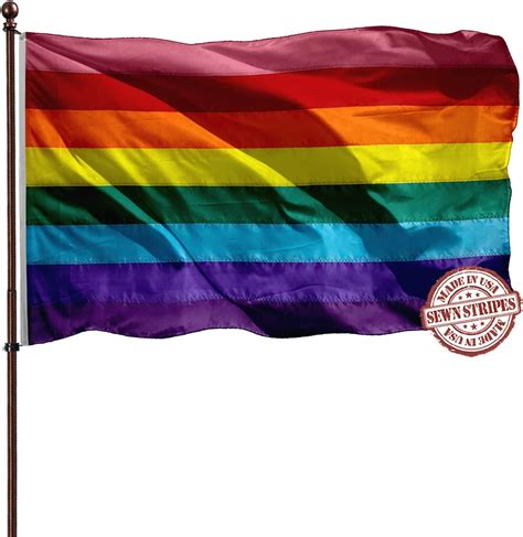 Amazon Lgbtq Rainbow Gay Pride Flag X Outdoor Sewn Stripes Uv Fading Resistant