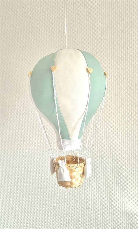 Mint and Gray Hot Air Balloon Baby Shower Gift Travel Theme Nursery Decor Heißluftballon Etsy