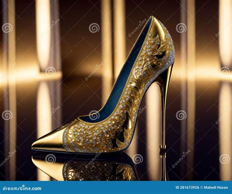 High Heels Made Of Of Gold For Girls Stock Illustration Illustration
