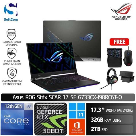 Jual Asus Rog Strix Scar 17 Se G733cx I98rc6t Laptop Gaming Core I9