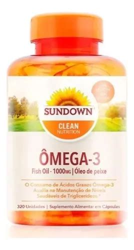 Ômega 3 Sundown 320 Caps Fish Oil 1000 Mg Óleo De Peixe Puro Frete grátis