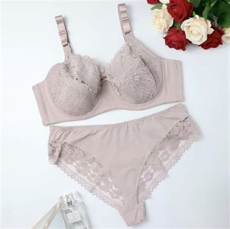 PARIFAIRY Lace Lingerie Set Bra Full Cup Plus Size Thong Women G String Women S Fashion New