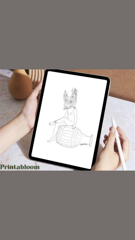 Line Art Body Female Body Art Naked Woman Art Woman Body Print Flower Naked Woman Line Art