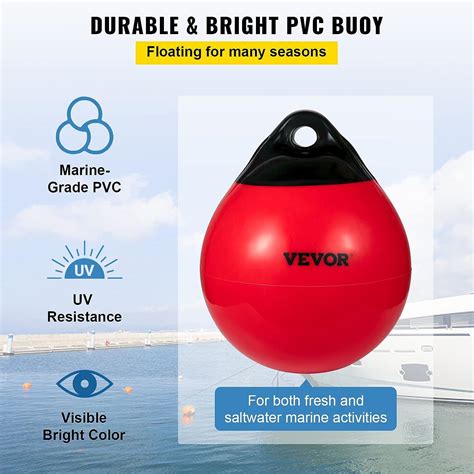 Vevor 15 Inflatable Heavy Duty Marine Grade Pvc Boat Buoy Ball Red