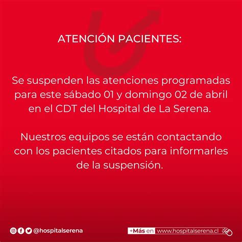 Hospital De La Serena On Twitter Ahora Con Respecto A La