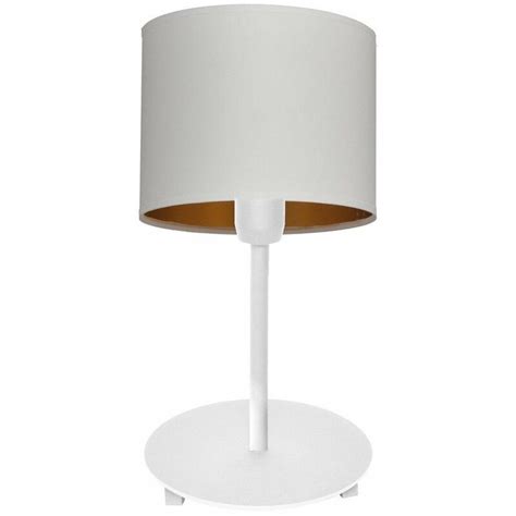 Helam Alba Lampe De Table Avec Abat Jour Rond Blanc Or Cm