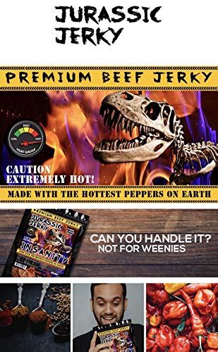 Insanity And Inferno X Beef Jerky With Jurassic Jerkys Special Blend Of Carolina Reaper