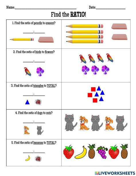 Math Ratios Part To Part And Part To Whole 5 25 2021 Online Exercise For Live Worksheets