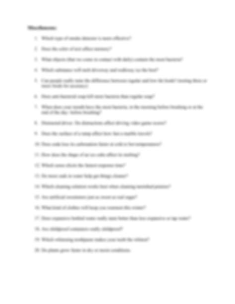 SOLUTION: Science fair project ideas - Studypool