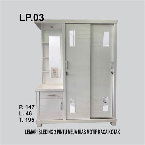 Jual Lemari Sleding Pintu Meja Rias Kaca Kotak Shopee Indonesia