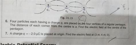 Fig Four Particles Each Having A Charge Q Are Placed On The Fo