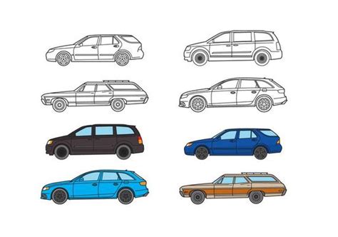 station wagon vector art icons  graphics