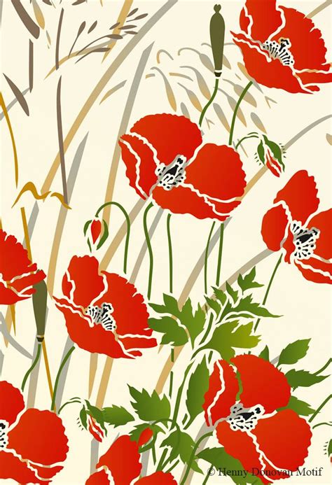 Little Wild Poppies Stencil - Henny Donovan Motif | Wild poppies ...