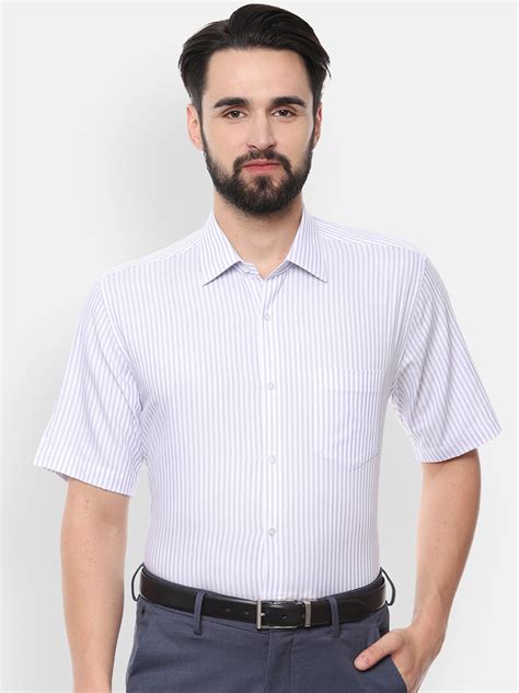 Buy Van Heusen Men Purple Regular Fit Striped Formal Shirt Shirts For Men 10713468 Myntra