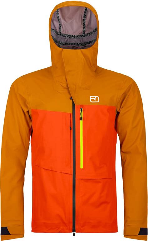 Ortovox L Ravine Shell Jacket M Hot Orange Ski Jackets Snowleader