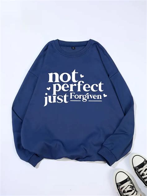 Letter Print Sweatshirt Plus Size Casual Long Sleeve Crew Temu Australia