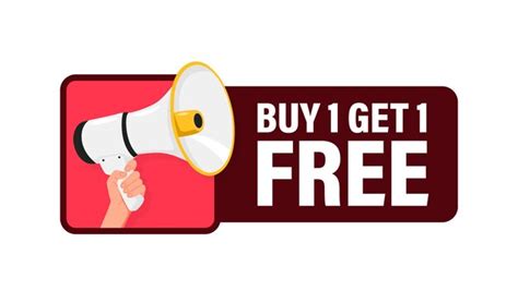 Premium Vector | Buy one get one free buy get free hand hold megaphone