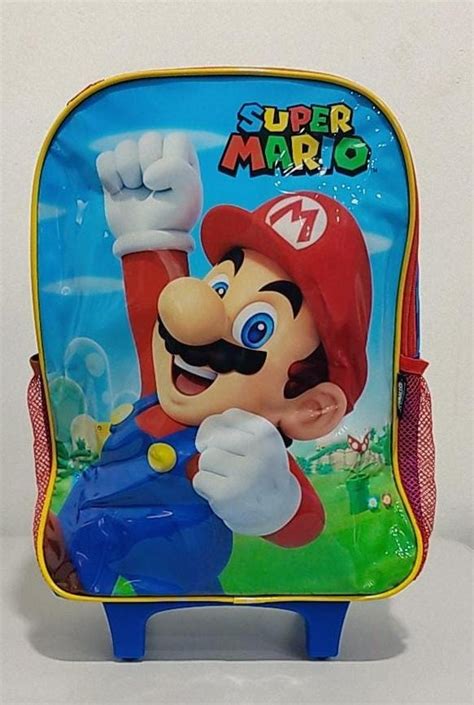 Mochila Rodinhas Luxcel Super Mario Azul IC37522MO AZ Papelaria