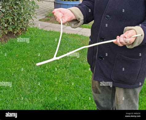 Underground Water Stream Dowsing With Divining Rod Stock Photo Alamy