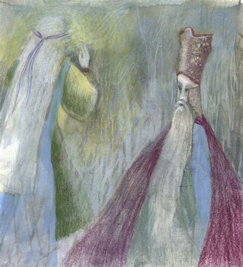 Иллюстрация Лесной Царь и его дочь. Из серии " Духи