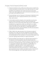 The types of local and regional anesthesia.docx - The types of local ...