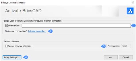Bricsys License Manager Dialog Box Bricscad Bricsys Help Center