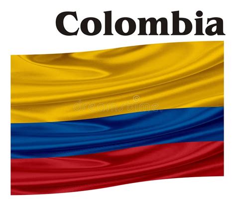 Colombia Name With Flag Stock Vector Illustration Of Flow 5494761