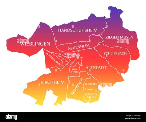 Mapa De La Ciudad De Heidelberg Alemania De Ilustración Coloreada Del