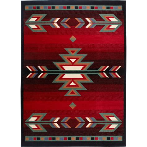 Black Red Southwestern Area Rug Contemporary Floor Dcor Carpet Rugs